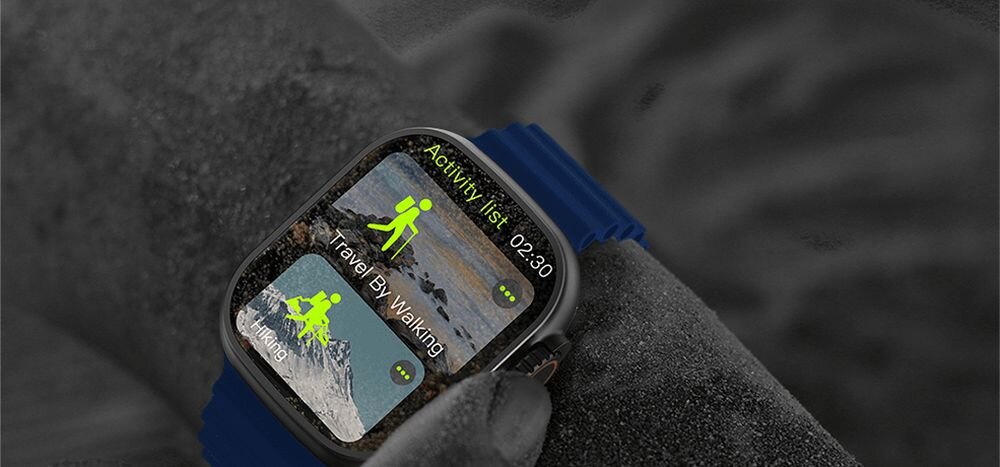 Smartwatch KIANO Solid ekran bateria czujniki zdrowie sport pasek ładowanie pojemność rozdzielczość łączność sterowanie krew puls rozmowy smartfon aplikacja