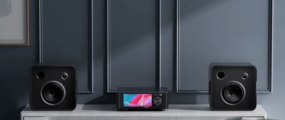 Eversolo Play CD Edition 5.5 cala ekran dotykowy HD HiFi streamer wzmacniacz interfejs, urządzenie stojące pomiedzy dwoma głośnikami na komodzie