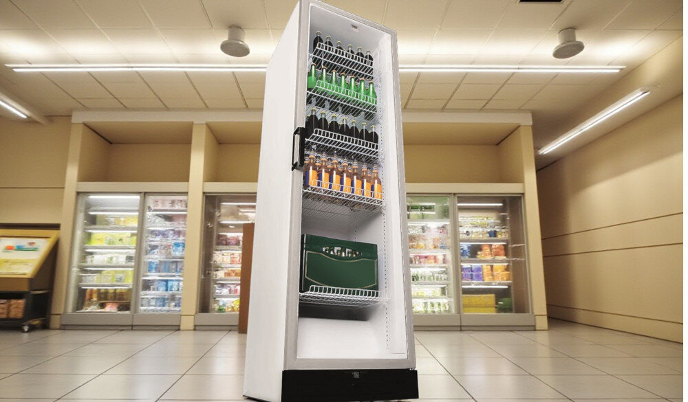 WITRYNA CHŁODNICZA BEKO PROFESSIONAL ADN 221 2 BP front bok zamknięta półki druciane