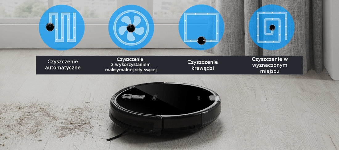 Robot sprzatajacy ILIFE A8 Brazowy tryby czyszczenia dostosowane do potrzeb
