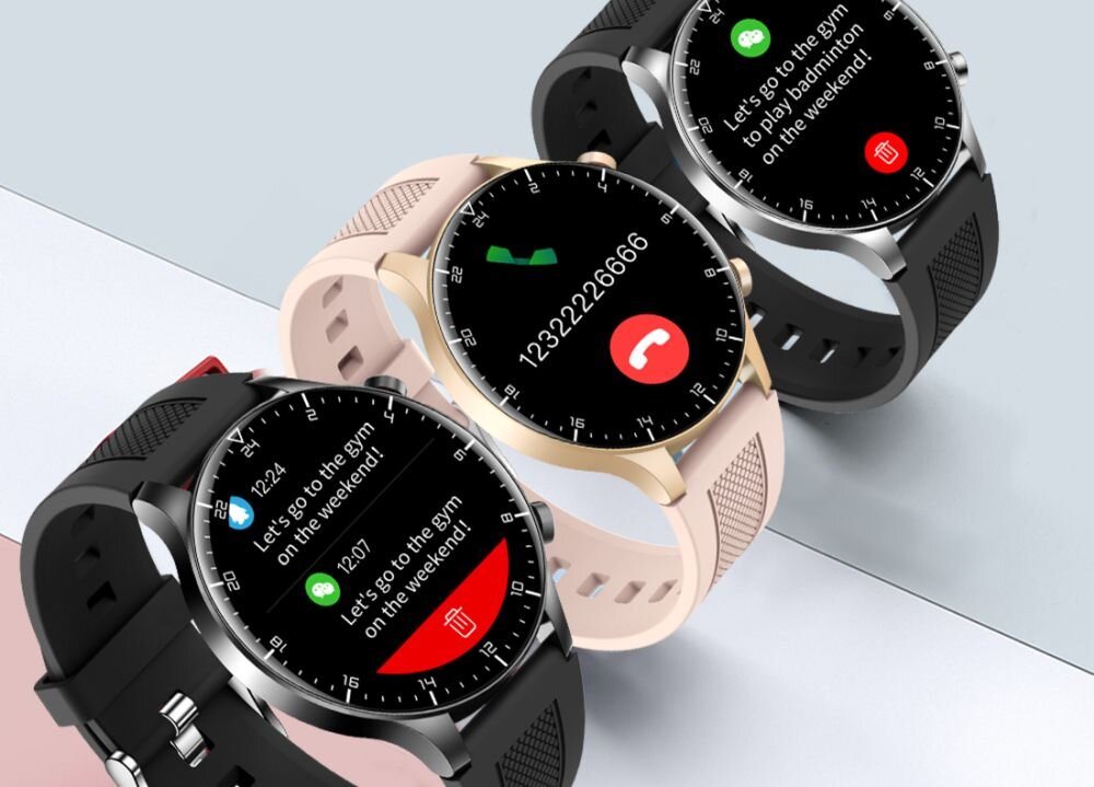 Smartwatch KUMI GW16T Pro KU-GW16TP ekran bateria czujniki zdrowie sport pasek ładowanie pojemność rozdzielczość łączność sterowanie krew puls rozmowy smartfon aplikacja