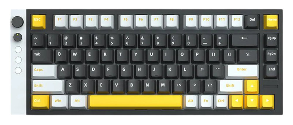 LAMZU Jet 75 Przełączniki magnetyczne Gateron Jade Gaming Regulowany punkt aktywacji od 0,01 mm do 1,6 mm - klawiatura od góry na białym tle