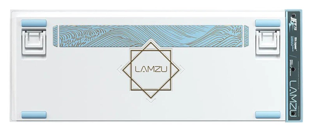 LAMZU Jet 75 anodowanego aluminium CNC Nakładki PBT są odporne na ścieranie Solidna konstrukcja klawiatura od tyłu na białym tle