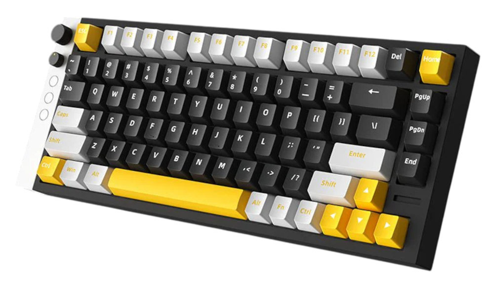 LAMZU Jet 75 68 klawiszami TKL (Tenkeyless) brak bloku numerycznego - klawiatura od boku czarno-żółta