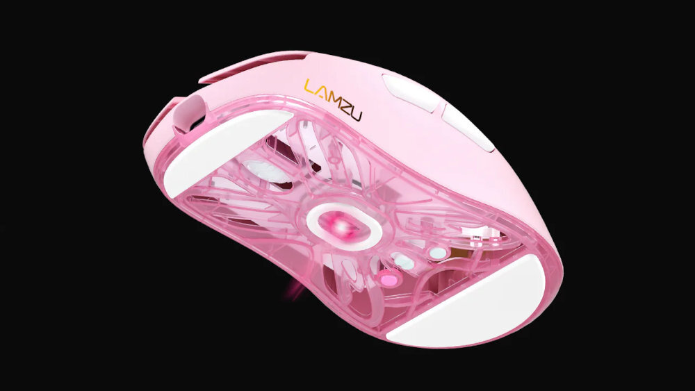 LAMZU Atlantis Mini Champion Edition LAMZU Atlantis Mini Champion Edition sensora PixArt 3950 DPI aż do 30 000 trybu 8000 Hz specjalnego dongla - mysz od spodu, rozświetlony sensor