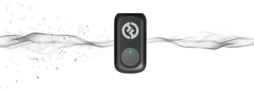 System bezprzewodowy HOLLYLAND Lark A1 Mini Duo USB-C Szary prezentacja mikrofonu na białym tle imitacja dźwięku wchodzącego i wychodzącego zakres częstotliwości niskie wysokie tony pełne brzmienie nagrań
