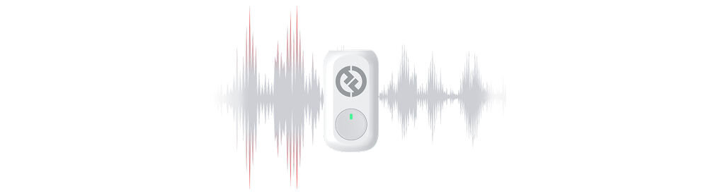 System bezprzewodowy HOLLYLAND Lark A1 Mini Duo USB-C Szary prezentacja mikrofonu na białym tle imitacja dźwięku wchodzącego i wychodzącego regulacja EQ i pogłosu tzy presety EQ możliwość regulacji pogłosu nadanie nagraniom głębi angażujące i profesjonalne nagrania