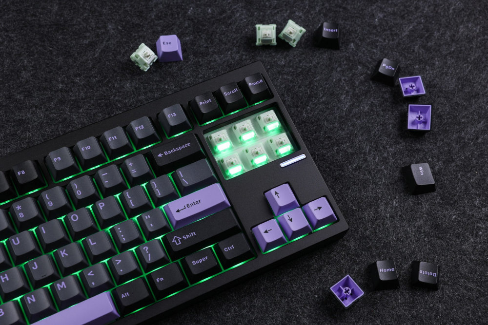 MCHOSE GX87 Silicone Gasket Mount Przełączniki Matcha Latte zbalansowaniu siły nacisku - klawiatura z wyciągnietymi klawiszami