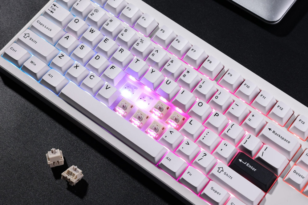 MCHOSE GX87 17 trybów podświetlenia RGB efektów świetlnych - klawiatura z podświetleniem na blacie