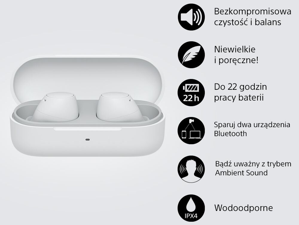 Słuchawki dokanałowe SONY WF-C510 doznania muzyka bezprzewodowe 