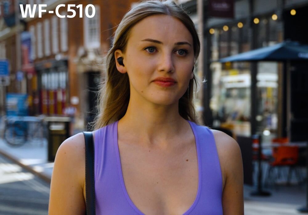 Słuchawki dokanałowe SONY WF-C510 wygoda lekkosc waga dopasowanie 