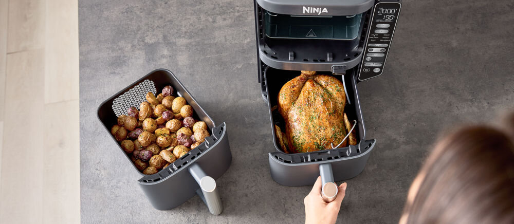 Frytkownica beztłuszczowa NINJA SL451EU Air Fryer System SMART COOK zintegrowany termometr Foodi wysmażone potrawy obsługa