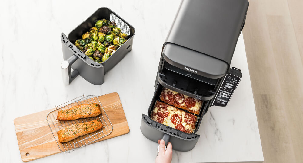 Frytkownica beztłuszczowa NINJA SL451EU Air Fryer 6 funkcji gotowania Air Fry pieczenie Ciasta Suszenie Odgrzewanie Max Crisp energia