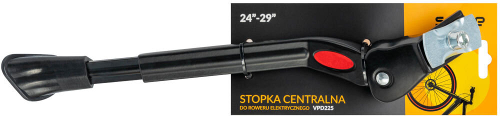 Stopka do roweru S-LINE VPD225 Stopka rowerowa centralna S-Line VPD225 w oryginalnym opakowaniu z oznaczeniem rozmiaru kół 24-29 cali i przeznaczeniem do rowerów elektrycznych