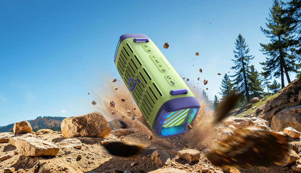 Głośnik mobilny SOUNDCORE Boom 3I - Duża trwałość i odporność, Solidna konstrukcja, wytrzymuje upadki z wysokości do 1 metra, głośnik upadający na ziemie