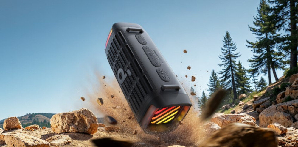 Głośnik mobilny SOUNDCORE Boom 3I - Duża trwałość i odporność, Solidna konstrukcja, wytrzymuje upadki z wysokości do 1 metra, głośnik upadający na ziemie