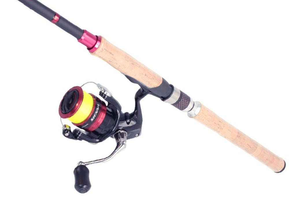 Zestaw wędkarski SHIMANO Wędka Sienna 2.39m - 14-42g + Kołowrotek Sienna 2500FG uchwyt z korka ergonomiczny design zakres wyrzutu ciezaru od 14 do 42 g do roznych technik spinningowych