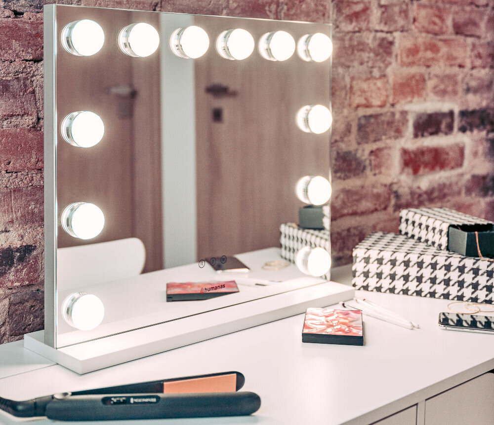 Lusterko kosmetyczne HUMANAS HS-HM02 Biały funkcjonalne elegancki design styl elegancja 