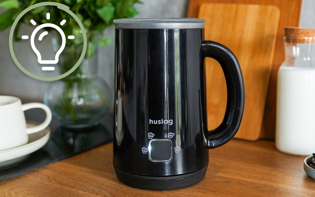 Spieniacz HUSLOG AK-8022 Czarny Podświetlana diod informacja  ułatwia codzienne użytkowanie wygoda komfort