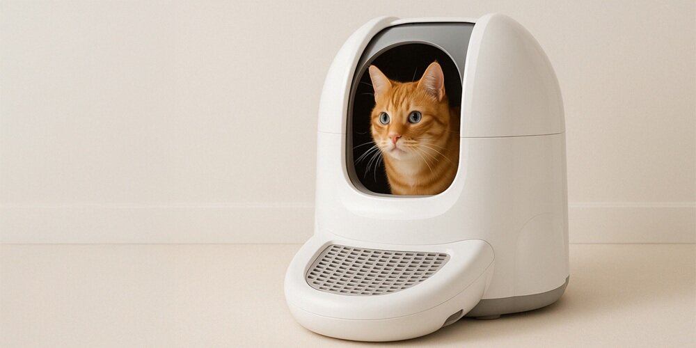 Inteligentna kuweta dla kota SPONGE Pet Litter Box system kontroli zapachu, neutralizacja nieprzyjemnych zapachów, hermetyczny pojemnik na odpady