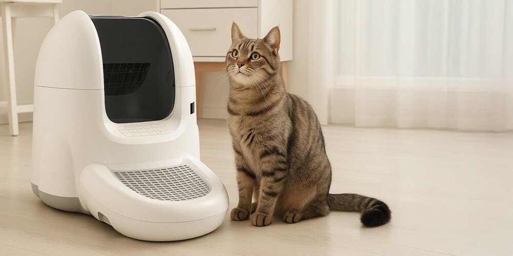 Inteligentna kuweta dla kota SPONGE Pet Litter Box minimalizuje rozwój bakterii, ogranicza kontakt z odpadkami, szybkie usuwanie zabrudzeń, automatyczne czyszczenie