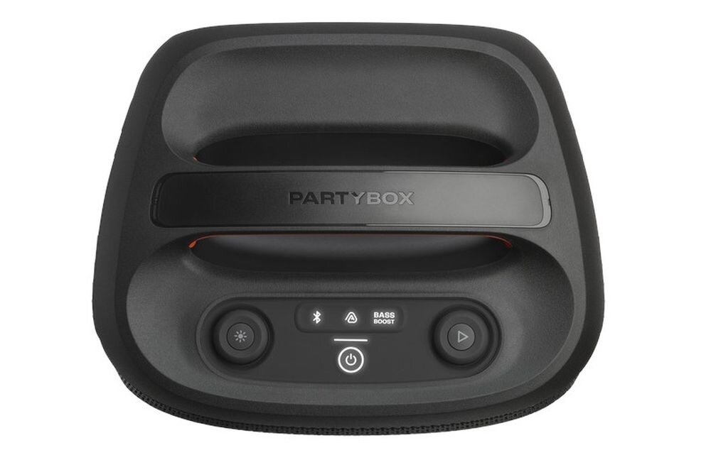 JBL PartyBox Encore Essential 2 elastyczny uchwyt ergonomiczna konstrukcja i przenoszenie, urządzenie na białym tle