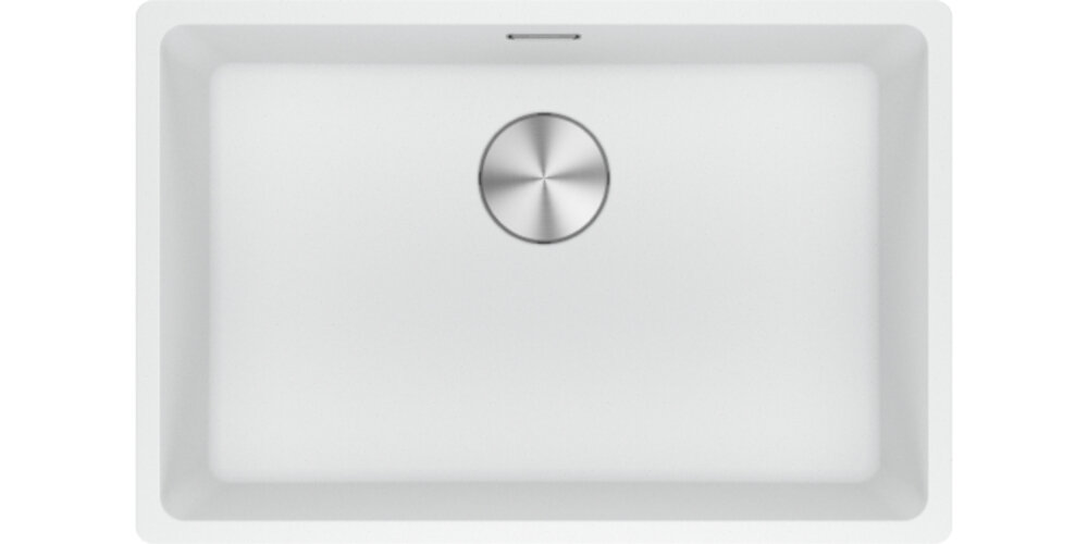 Zlewozmywak jednokomorowy FRANKE Maris MRG 110-62 125.0687.259 Biały polarny 43.3x65.3 widok na zlew z góry odporność na plamy trwałość kwarc fragranite wytrzymałość