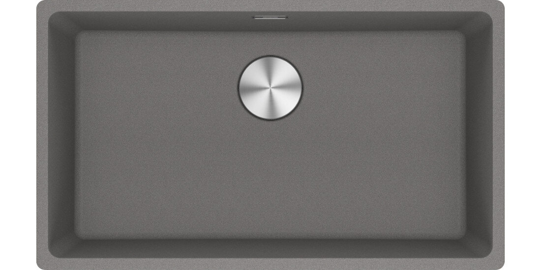 Zlewozmywak jednokomorowy FRANKE Maris MRG 110-72 125.0687.262 Kamienny szary widok na zlew z góry odporność na plamy trwałość kwarc fragranite wytrzymałość