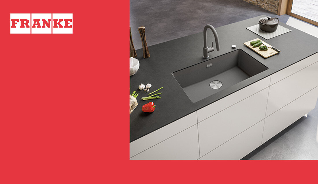 Zlewozmywak jednokomorowy FRANKE Maris MRG 110-72 125.0687.263 Biały polarny 43.3x75.3 wygląd design tło prezentacja wizualizacja