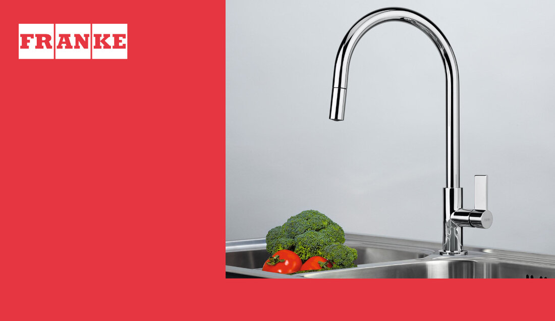 Bateria FRANKE Ambient Evo 115.0373.947 Chrom wygląd design prezentacja wizualizacja Funkcjonalne rozwiązanie