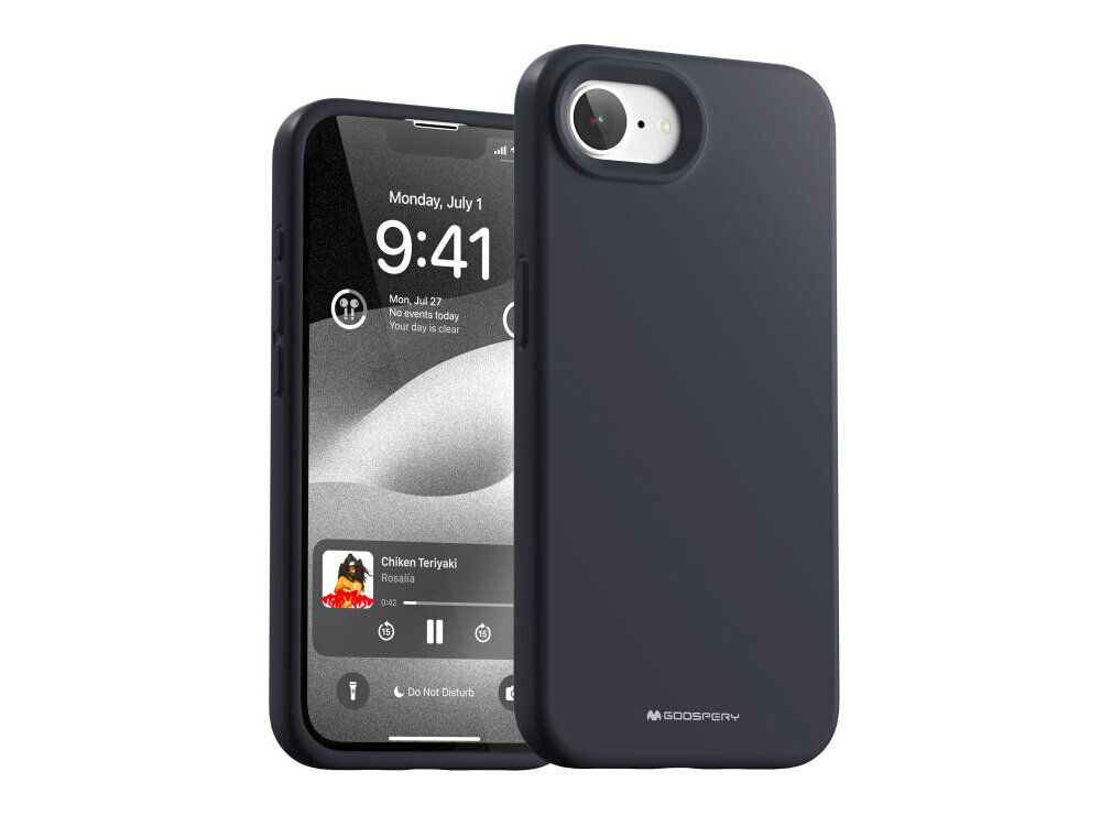 Etui MERCURY Silicone do Apple iPhone 16e Granatowy ochrona zarysowania uderzenia z elastycznego silikonu dopasowanie Matowe wykończenie kompatybilne z ładowaniem bezprzewodowym wygodne ładowanie