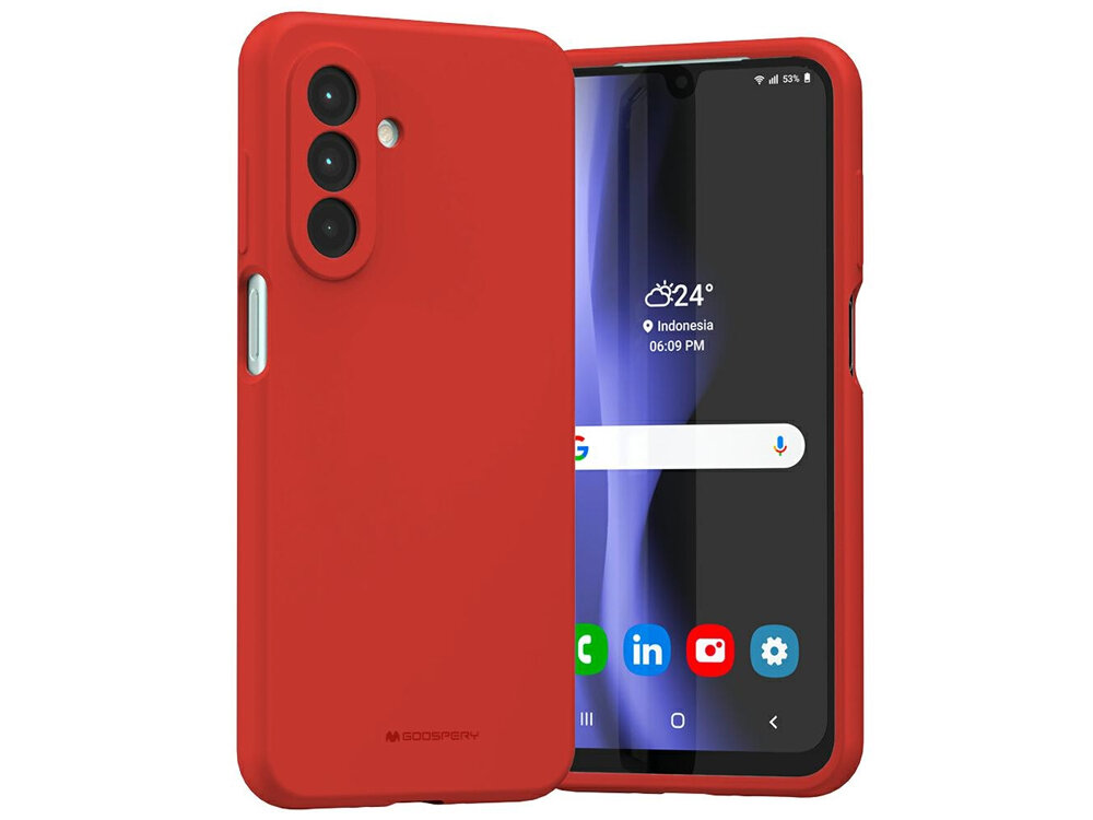 Etui na telefon Mercury Silicone
            Front i tył etui założonego na telefon
            elastyczność silikon dopasowanie powłoka odporność kompatybilność wyściółka mikrofibra