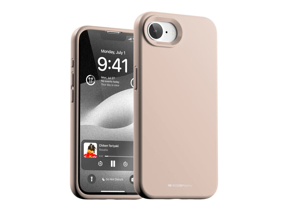 Etui MERCURY Silicone do Apple iPhone 16e Różowo-piaskowy ochrona zarysowania uderzenia z elastycznego silikonu dopasowanie Matowe wykończenie kompatybilne z ładowaniem bezprzewodowym wygodne ładowanie