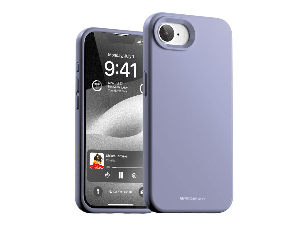 Etui MERCURY Silicone do Apple iPhone 16e Lawendowy ochrona zarysowania uderzenia z elastycznego silikonu dopasowanie Matowe wykończenie kompatybilne z ładowaniem bezprzewodowym wygodne ładowanie