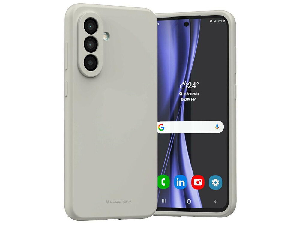 Etui na telefon Mercury Silicone
Front i tył etui założonego na telefon
elastyczność silikon dopasowanie powłoka odporność kompatybilność wyściółka mikrofibra