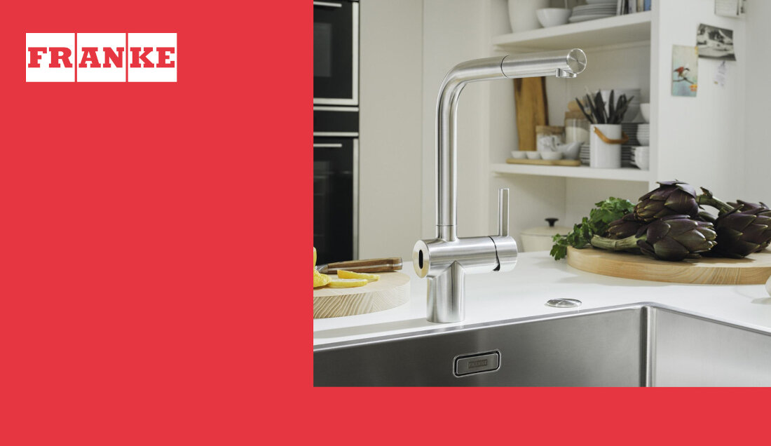 Bateria FRANKE Atlas Neo Sensor 115.0625.523 Stal szlachetna wygląd design prezentacja wizualizacja Funkcjonalne rozwiązanie