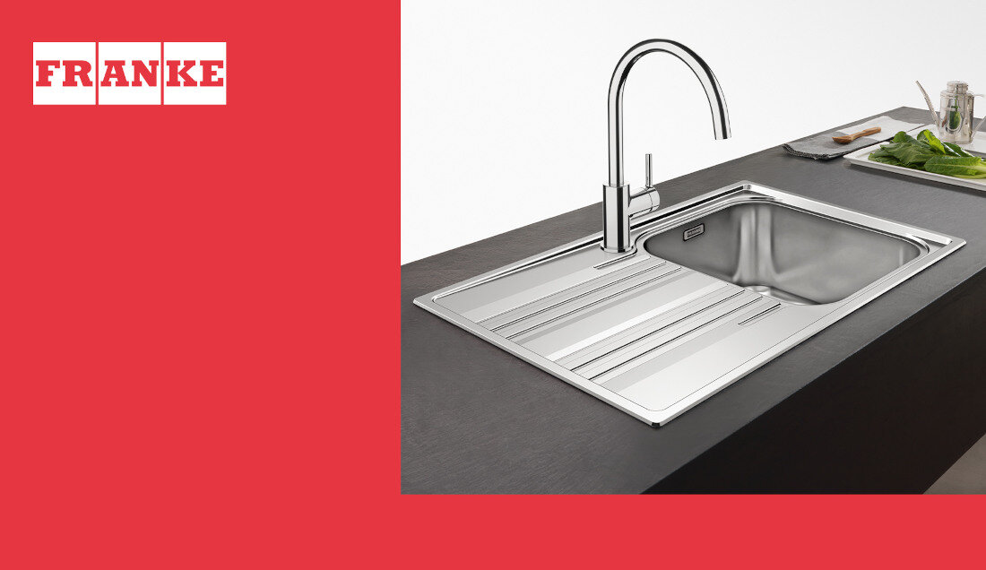 Bateria FRANKE Lina XL 115.0693.228 Chrom wygląd design prezentacja wizualizacja Funkcjonalne rozwiązanie