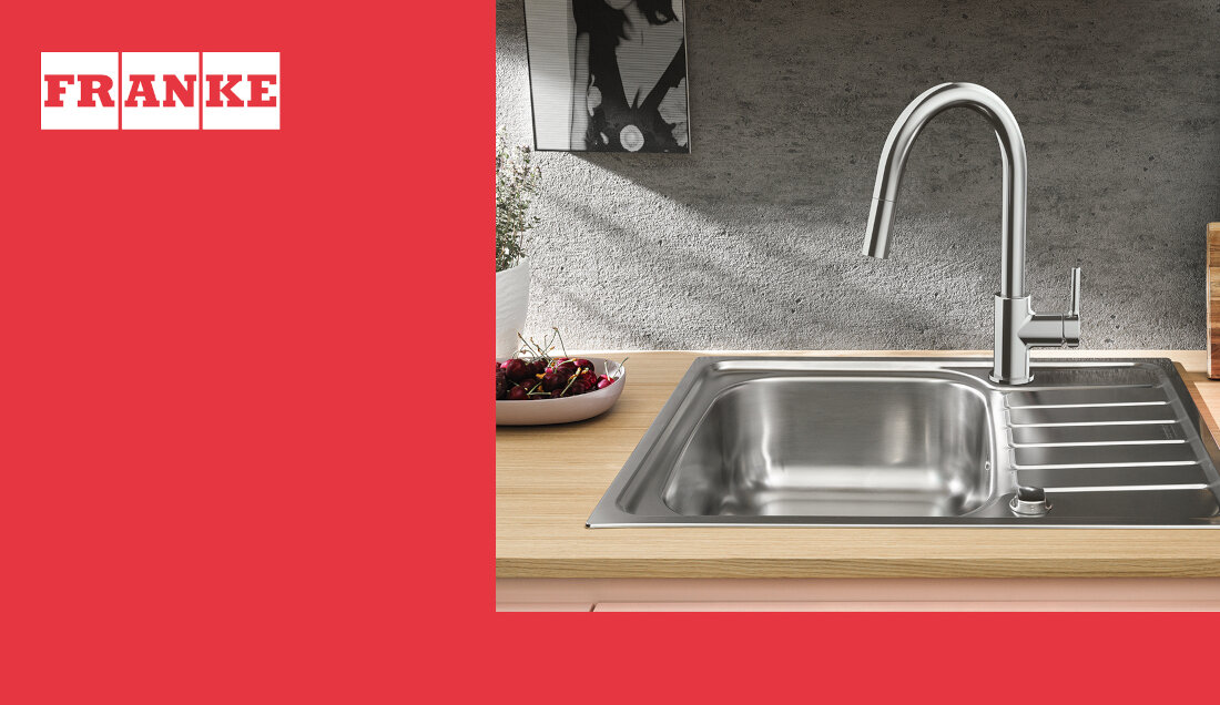 Bateria FRANKE Lina Pull-out 115.0693.229 Chrom wygląd design prezentacja wizualizacja Funkcjonalne rozwiązanie