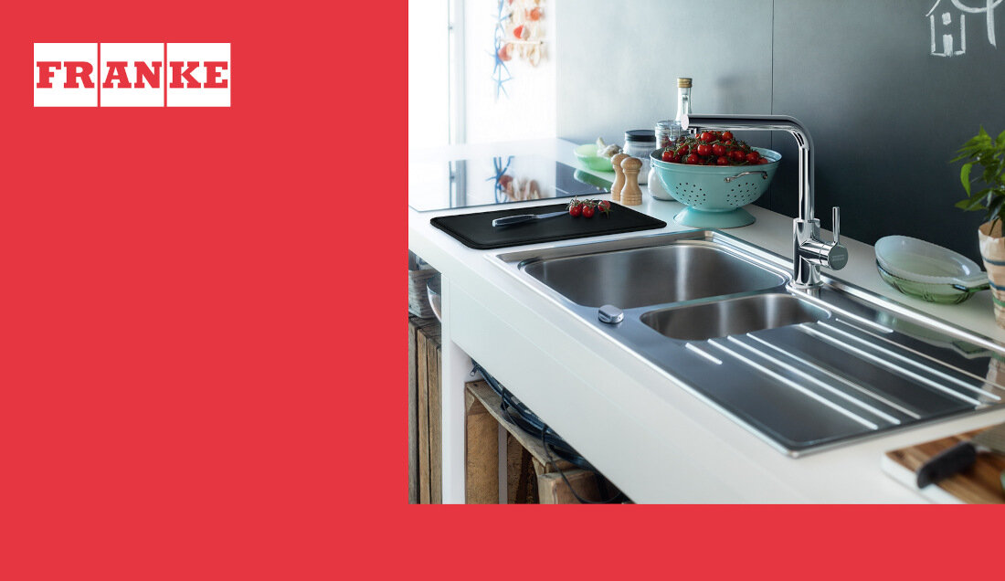 Bateria FRANKE Lina L 115.0693.230 Chrom wygląd design prezentacja wizualizacja Funkcjonalne rozwiązanie