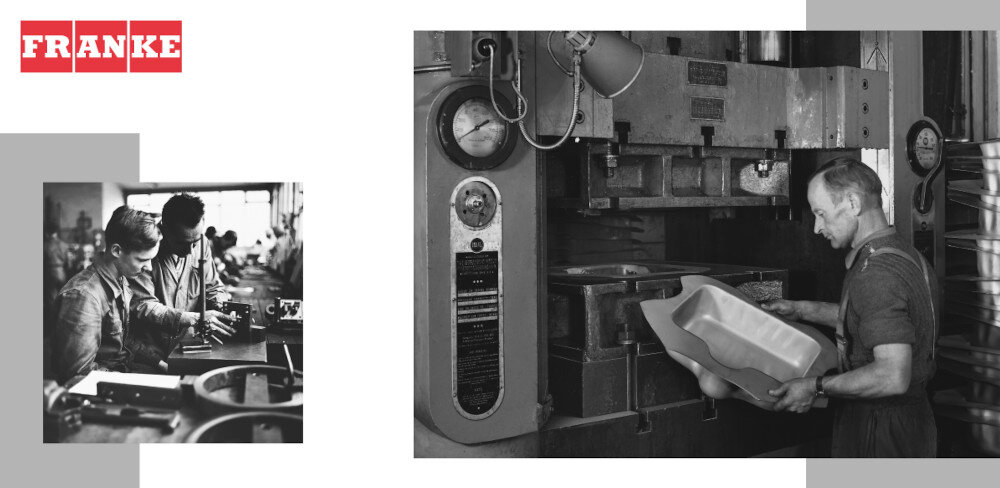 BATERIA KUCHENNA FRANKE LINA L szare zdjęcia produkcja zakład produkcyjny wizualizacja rozwiązania rzemiosło inżynieria