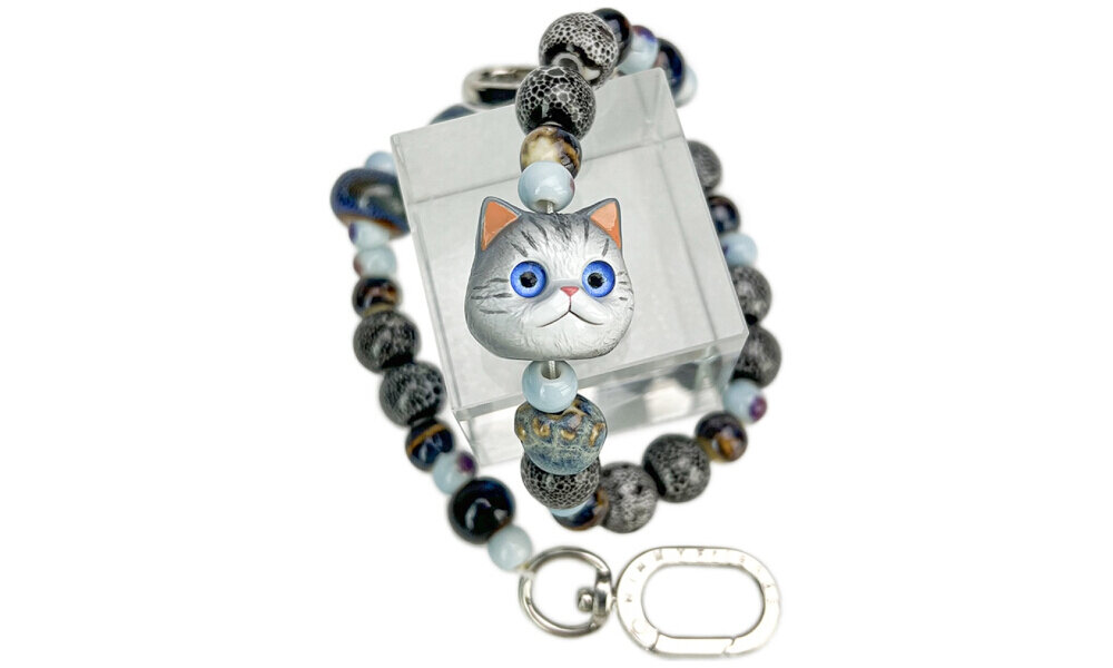 Nimmy zawieszka handstrap 38,5 cm – koraliki ceramiczne, metalowy karabińczyk, trwałość i styl