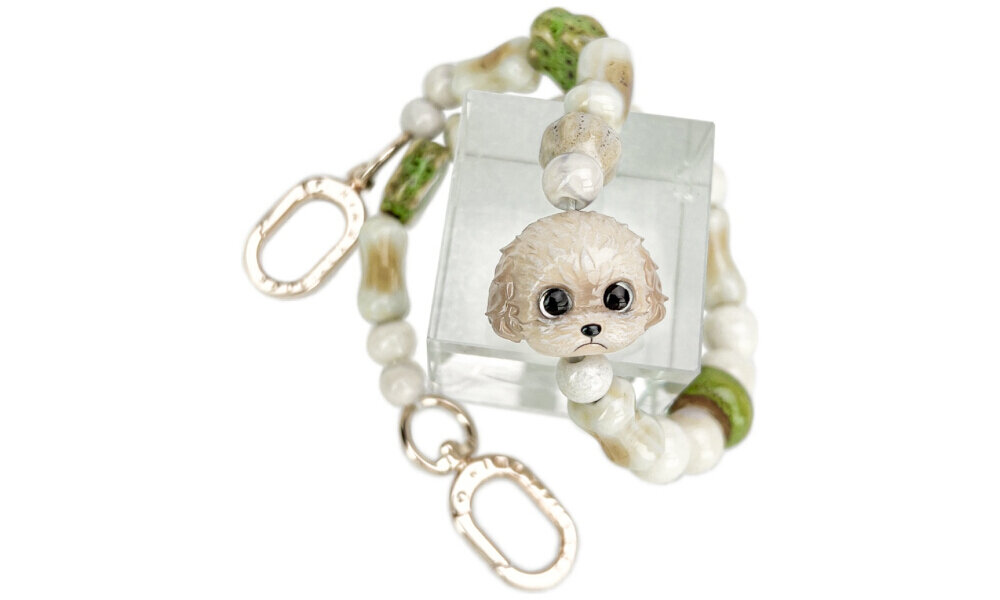 Nimmy zawieszka handstrap 38,5 cm – koraliki ceramiczne, metalowy karabińczyk, trwałość i styl