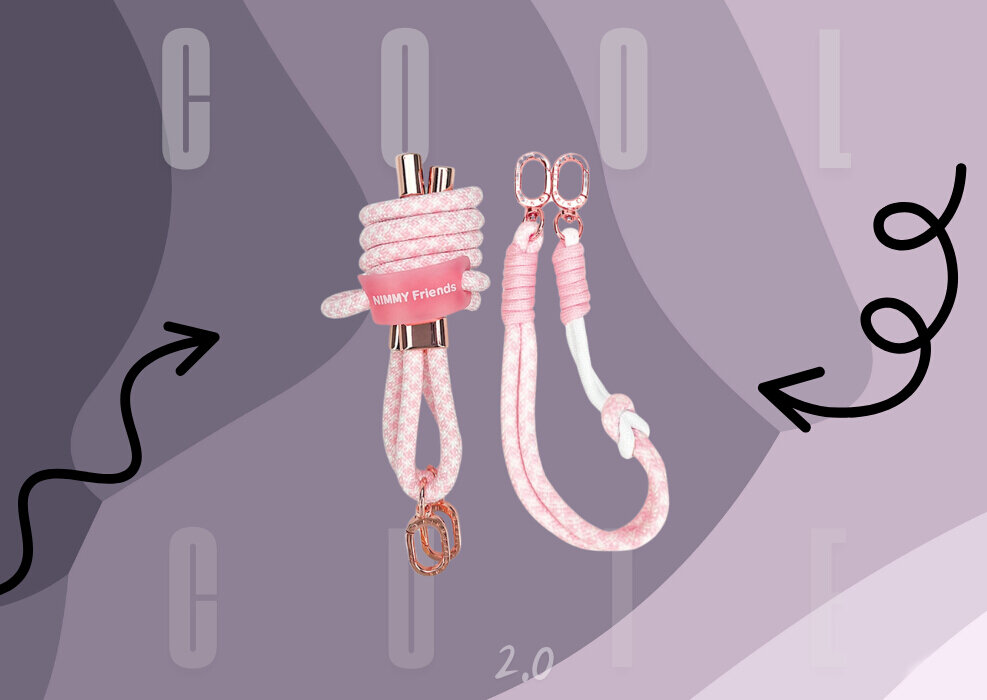 Nimmy Cool&Cute 2.0 – zestaw crossbody i handstrap do telefonu lub torebki, pastelowe akcenty