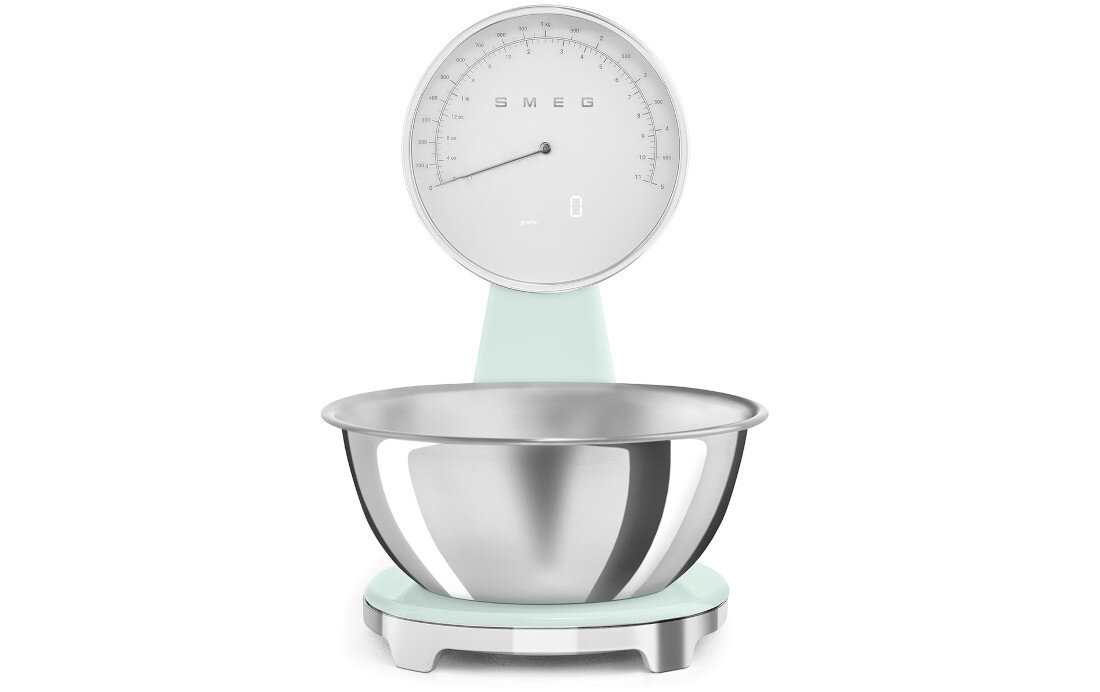 Waga kuchenna SMEG KSF01PGWW Pastelowa Zieleń Funkcja tarowania ważenie składniki porządek wygoda