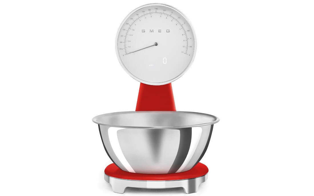 Waga kuchenna SMEG KSF01RDWW Czerwony Funkcja tarowania ważenie składniki porządek wygoda