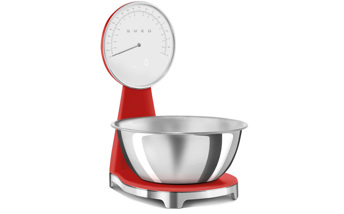 Waga kuchenna SMEG KSF01RDWW Czerwony Cztery jednostki miary do wyboru g, ml, lb:oz, fl:oz