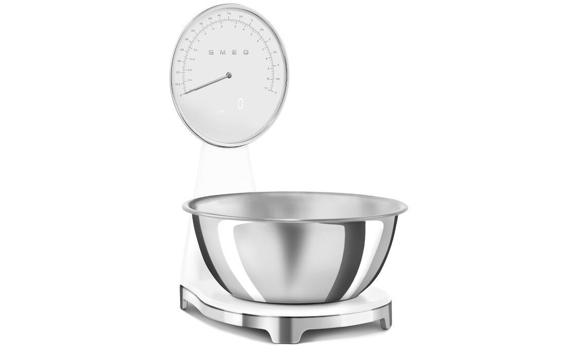 Waga kuchenna SMEG KSF01WHWW Biały Cztery jednostki miary do wyboru g, ml, lb:oz, fl:oz