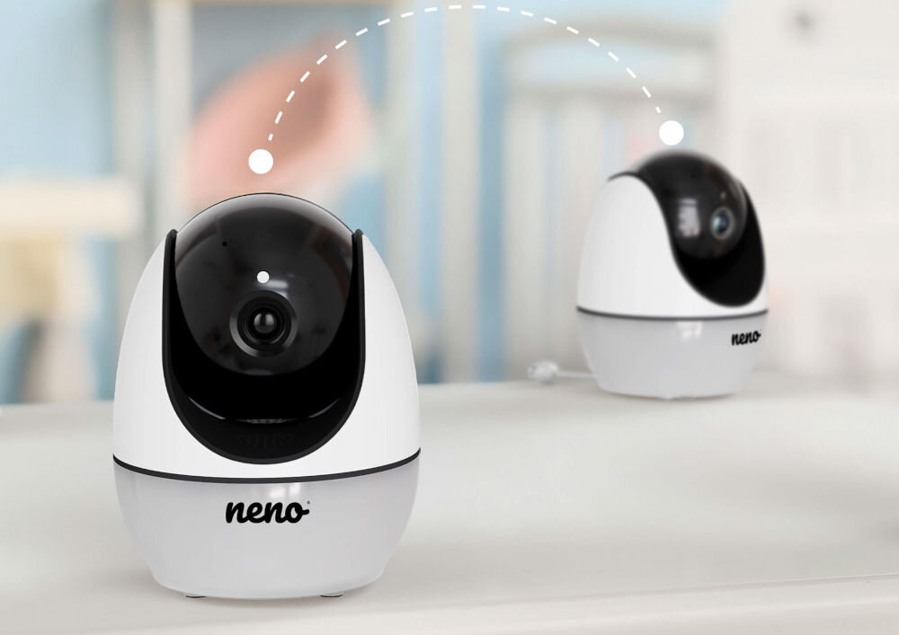 Niania elektroniczna NENO Ti Amo połączenie dwóch kamer opcja dokupienia dodatkowej kamery monitorowanie wielu pomieszczeń