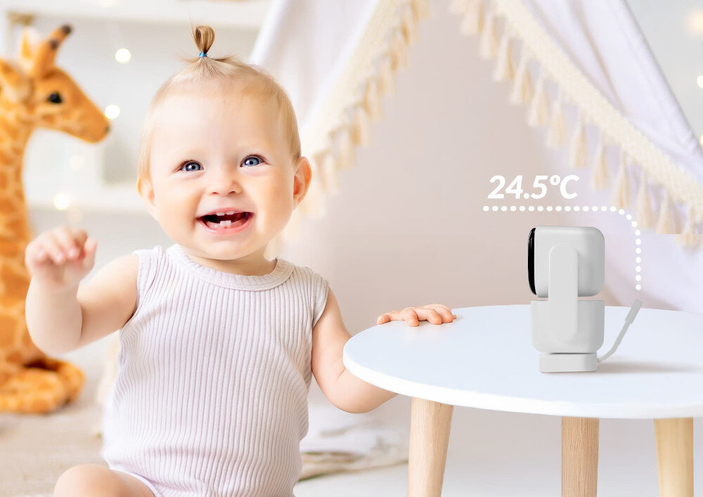 Niania elektroniczna NENO Ciao Czujnik temperatury bezpośrednio na ekranie odbiornika wsparcie troska spokój