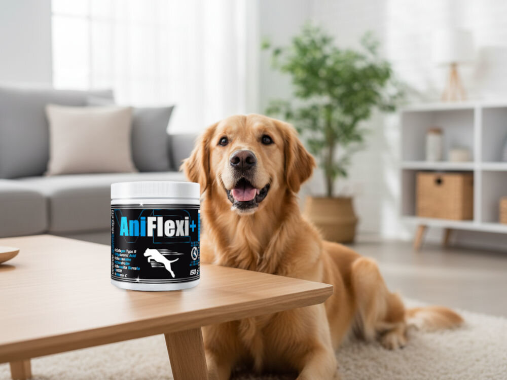 Suplement dla psa GAME DOG AniFlexi+ V2 Kilka tabletek AniFlexi Marine V2. Tabletki owalne, beżowe, z linią podziału dla łatwego dzielenia.